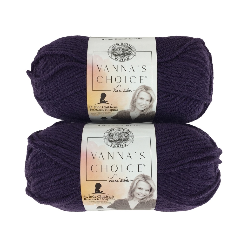 Lion Brand Vanna's Choice Yarn 3.5oz Purple 147B Medium 4 Acrylic 2 Skeins